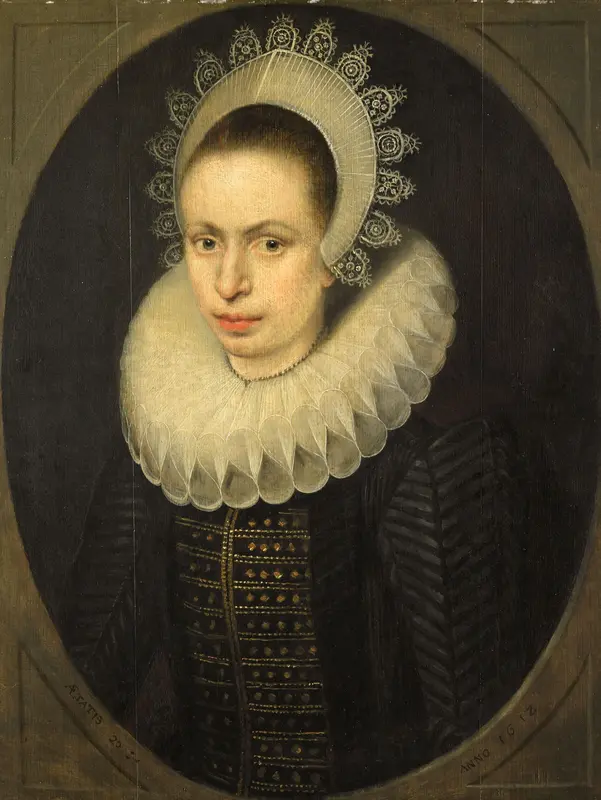 Portret van Antoinette Walleran (1598-?) Wall Art by Jacob Lambrechtsz Loncke - High-Resolution Digital Print