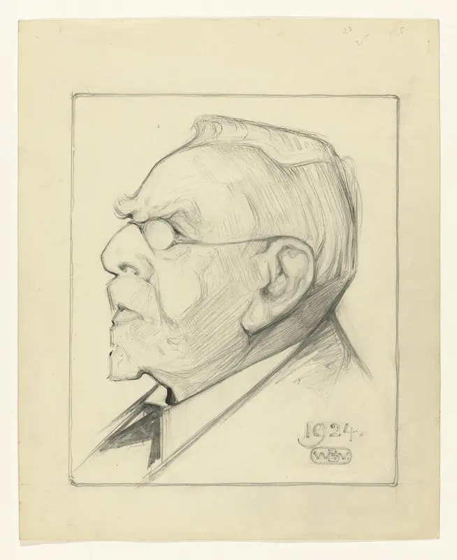 Portret van August Allebé Wall Art by Bernard Willem Wierink - High-Resolution Digital Print