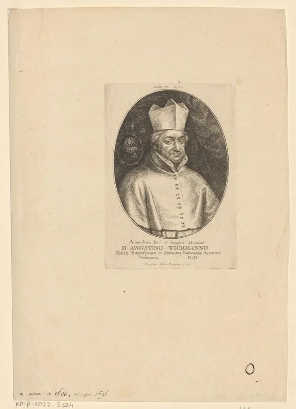 Portret van Augustinus Wichmans op 55-jarige leeftijd Wall Art by Unknown - High-Resolution Digital Print