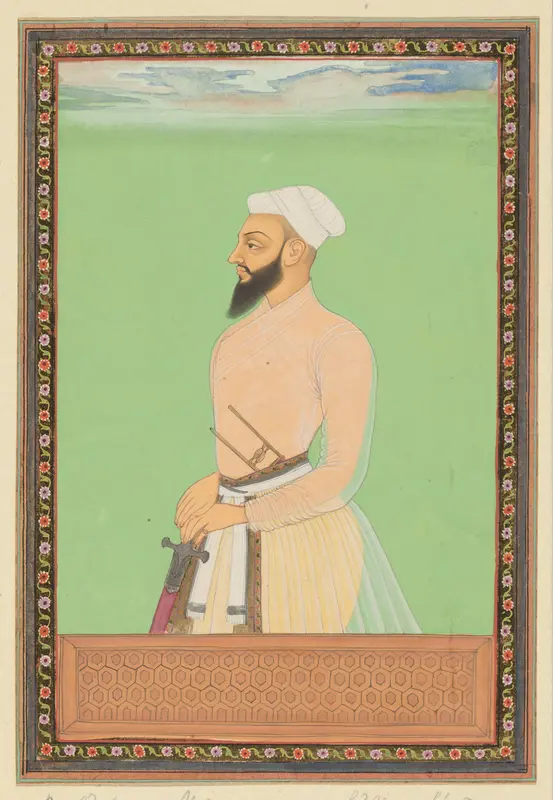 Portret van Bahlul-khan, de opperbevelhebber van Sultan Sikander, die thans heerser van Bijapur is Wall Art by anonymous - High-Resolution Digital Print