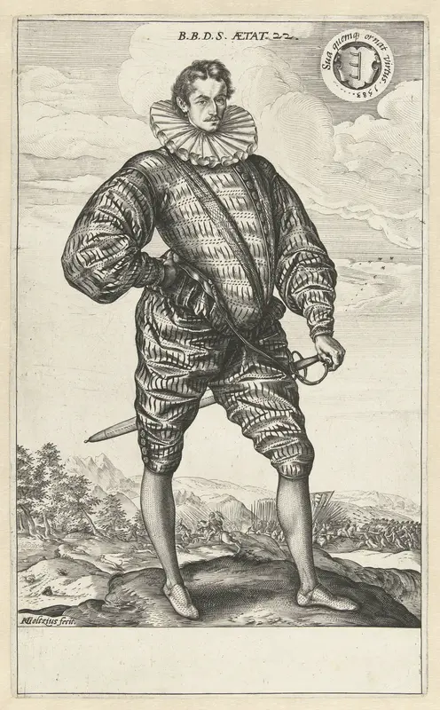 Portret van Balthasar Bathory de Somlyo op 22-jarige leeftijd Wall Art by Unknown - High-Resolution Digital Print