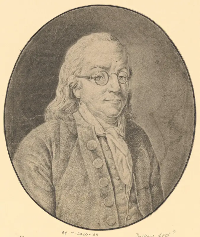 Portret van Benjamin Franklin Wall Art by anonymous - High-Resolution Digital Print