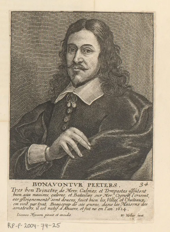 Portret van Bonaventura Peeters (I) Wall Art by Unknown - High-Resolution Digital Print