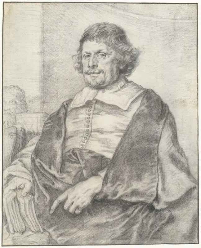 Portret van Caspar Barlaeus Wall Art by Joachim von Sandrart (I) - High-Resolution Digital Print