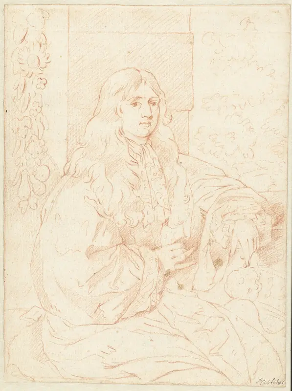Portret van Caspar Netscher Wall Art by Theodorus Netscher - High-Resolution Digital Print