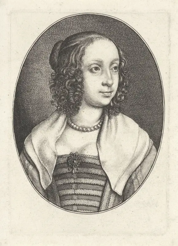 Portret van Catharina Howard, koningin van Engeland Wall Art by Wenceslaus Hollar - High-Resolution Digital Print