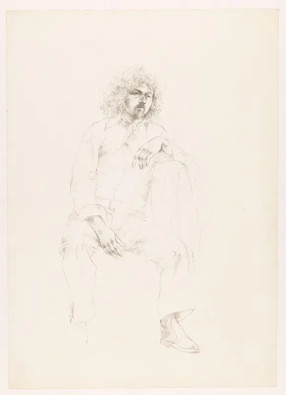 Portret van Cees de Haas, zittend Wall Art by Unknown - High-Resolution Digital Print