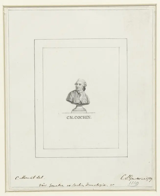 Portret van Charles Nicolas Cochin Wall Art by Unknown - High-Resolution Digital Print