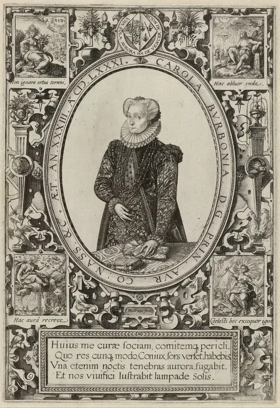 Portret van Charlotte de Bourbon Wall Art by Hendrick Goltzius - High-Resolution Digital Print
