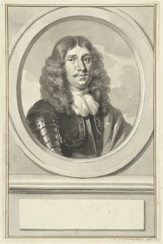 Portret van Cornelis Evertsen in wapenrusting, in ovaal, naar rechts Wall Art by Unknown - High-Resolution Digital Print