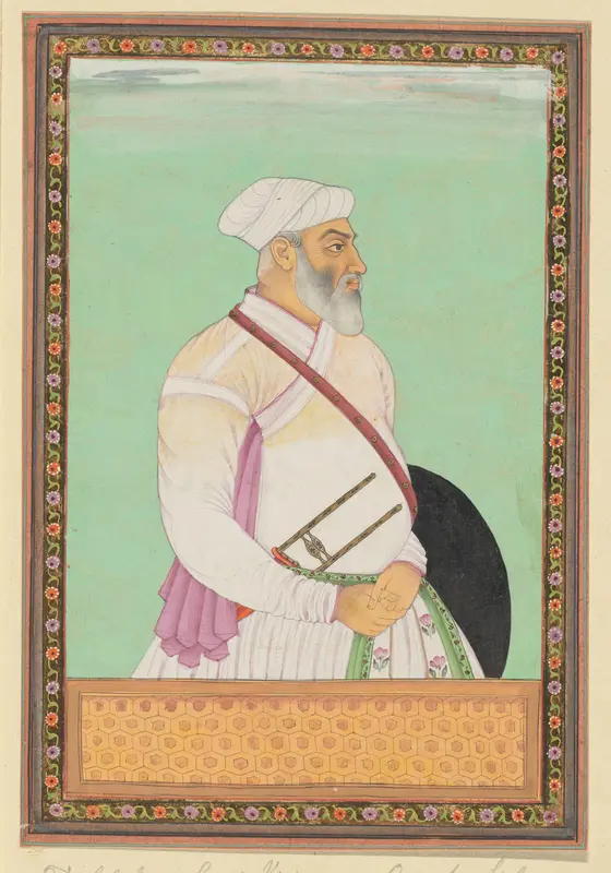 Portret van Dalil-khan, groot-vizier van Aurangzeb, is gouverneur (subagar) van de provincie Deccan geweest; hij is afkomstig van de Rohela Pathanen Wall Art by anonymous - High-Resolution Digital Print