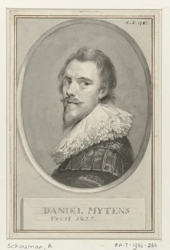 Portret van Daniël Mytens de Oude Wall Art by Aert Schouman - High-Resolution Digital Print