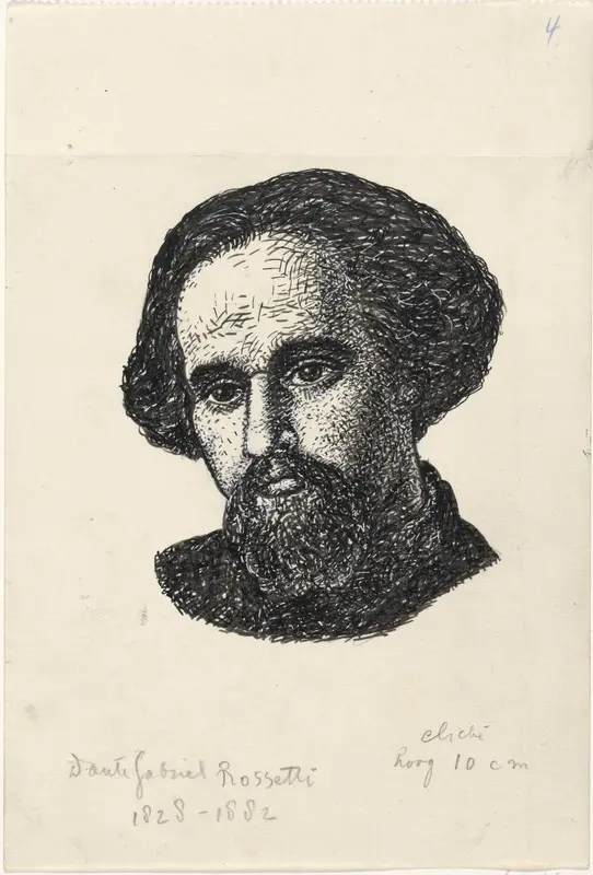 Portret van Dante Gabriel Rossetti Wall Art by Leo Gestel - High-Resolution Digital Print