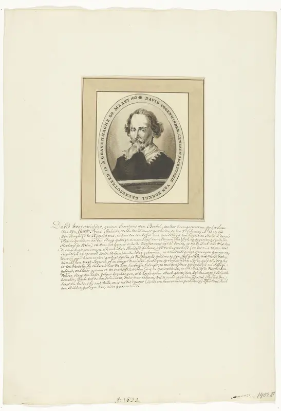 Portret van David Coorenwinder, 1623 Wall Art by Unknown - High-Resolution Digital Print