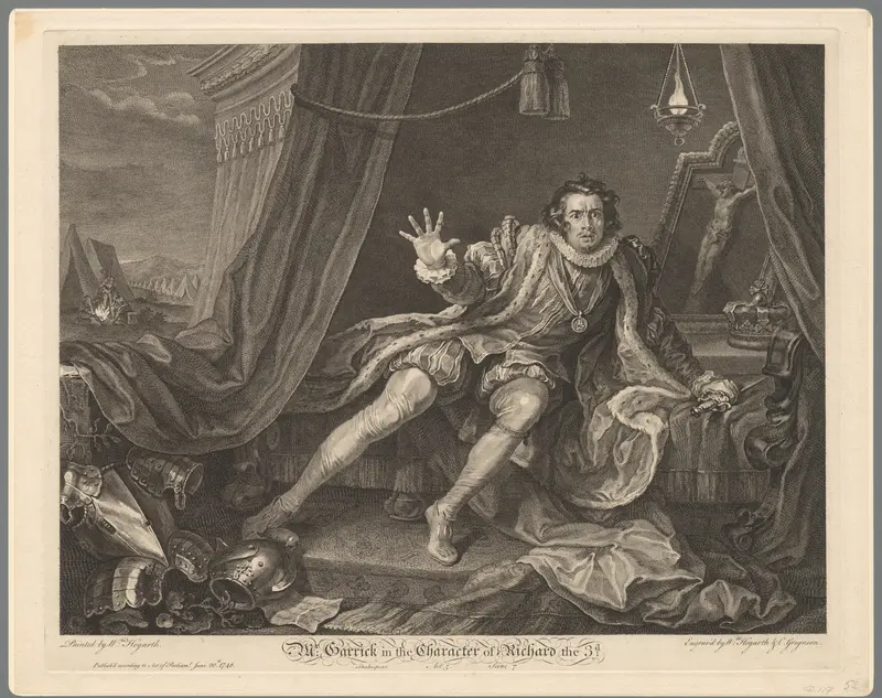 Portret van David Garrick als koning Richard III Wall Art by anonymous - High-Resolution Digital Print