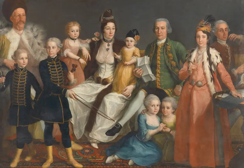 Portret van de familie Van Lennep, een koopmansfamilie in Izmir Wall Art by Unknown - High-Resolution Digital Print