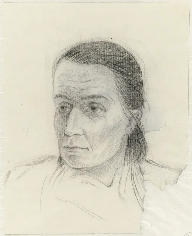 Portret van de française Haidi Hautval Wall Art by Aat Breur-Hibma - High-Resolution Digital Print