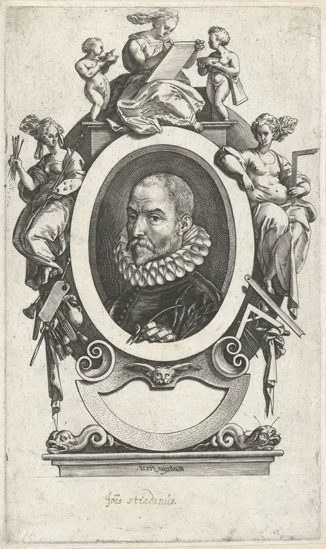 Portret van de kunstenaar Jan van der Straet (Johannes Stradanus) Wall Art by Unknown - High-Resolution Digital Print