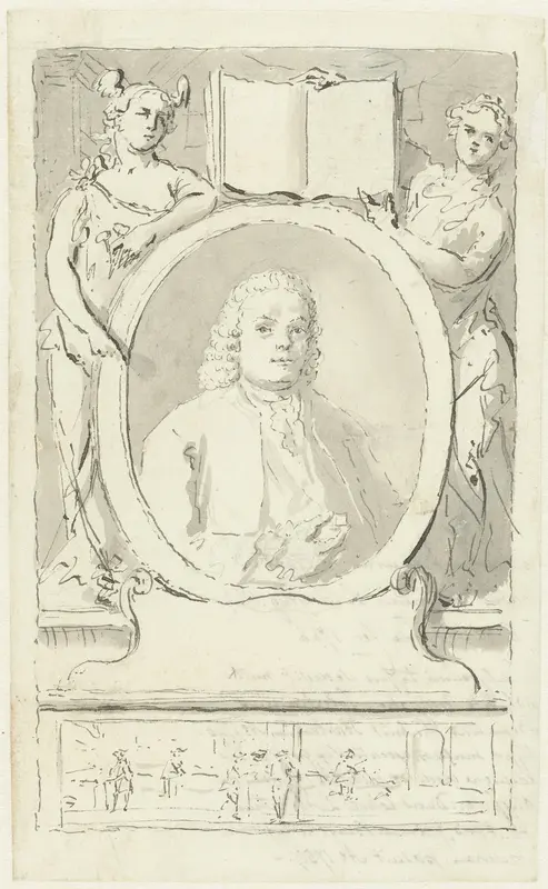 Portret van de lettersnijder Jacobus Franciscus Rosart Wall Art by Cornelis van Noorde - High-Resolution Digital Print
