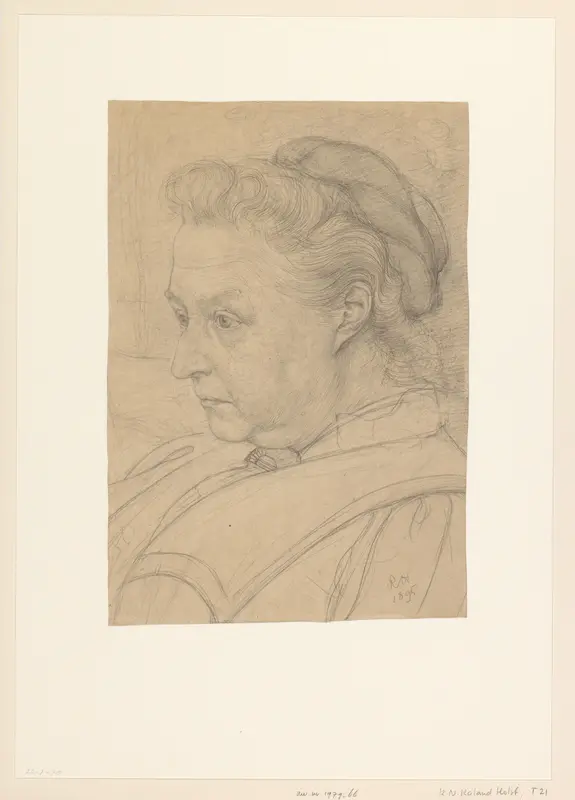 Portret van de moeder van de kunstenaar, Mevrouw S. Roland Holst-Posthumus Wall Art by Richard Nicolaüs Roland Holst - High-Resolution Digital Print