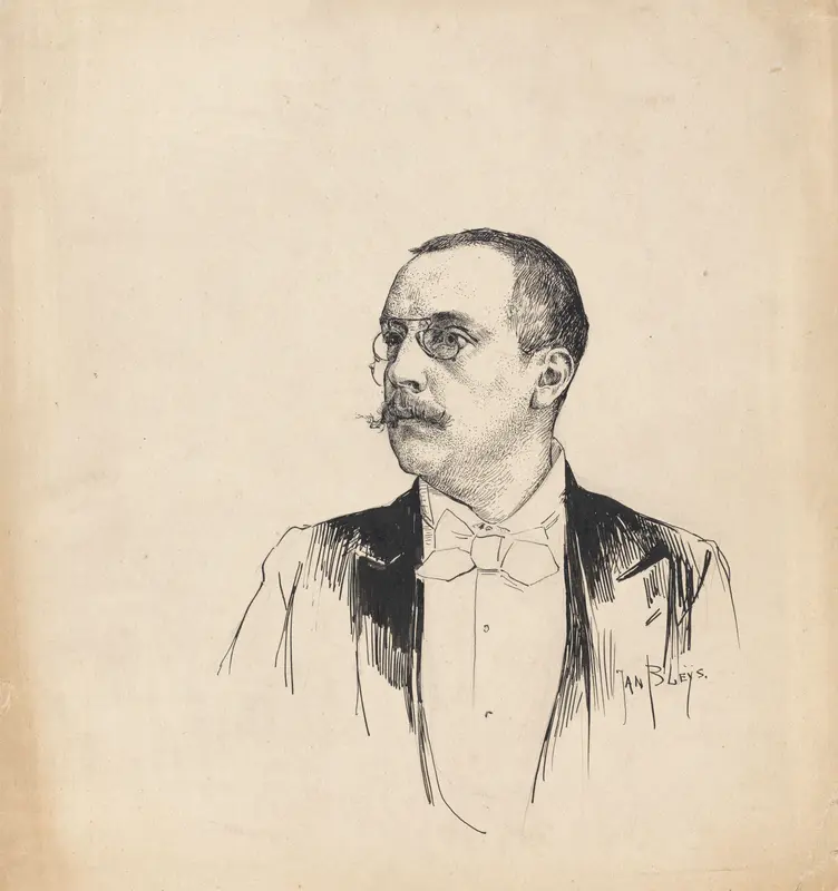 Portret van de musicus Gottfried Mann (?) Wall Art by Jan Bleijs - High-Resolution Digital Print
