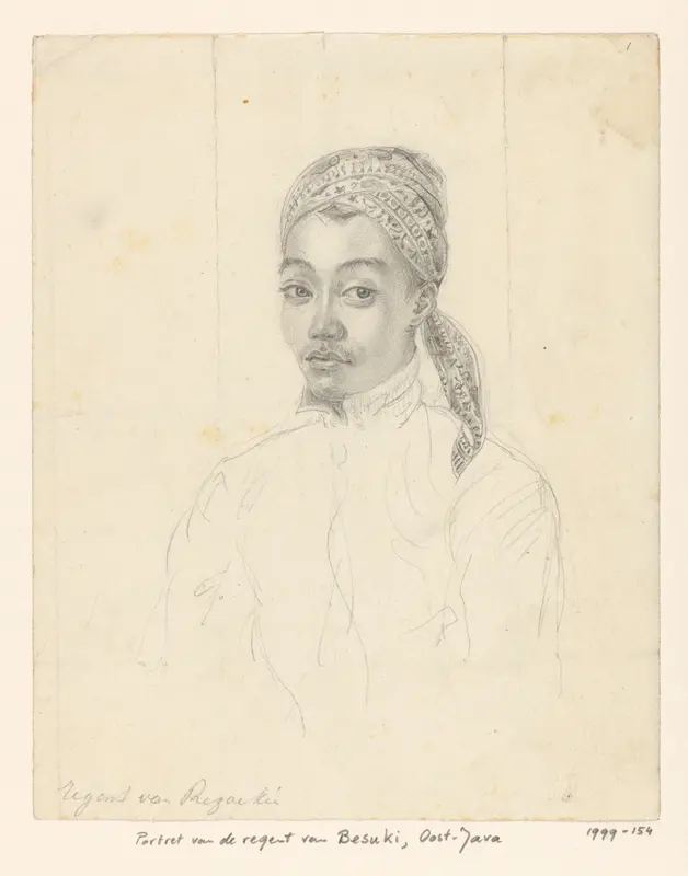 Portret van de regent Raden Adipati Aria Prawira Adiningrat van Besuki, Oost-Java Wall Art by Adrianus Johannes Bik - High-Resolution Digital Print
