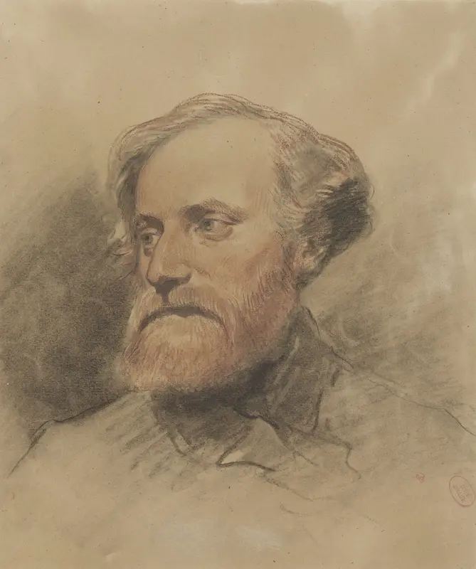 Portret van de schilder Alexandre Gabriel Decamps Wall Art by Pierre François Eugène Giraud - High-Resolution Digital Print
