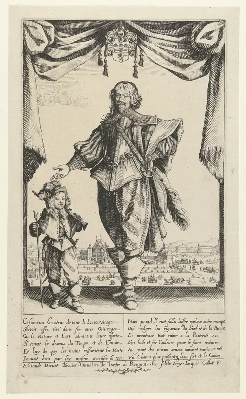 Portret van de schilder Claude Deruet en zijn zoon Wall Art by Unknown - High-Resolution Digital Print