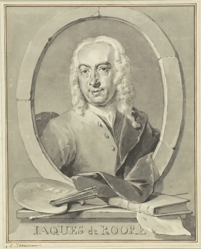 Portret van de schilder Jacques de Roore Wall Art by Aert Schouman - High-Resolution Digital Print