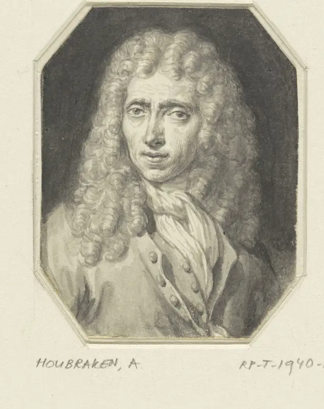 Portret van de schilder Johannes Voorhout (I) Wall Art by Arnold Houbraken - High-Resolution Digital Print