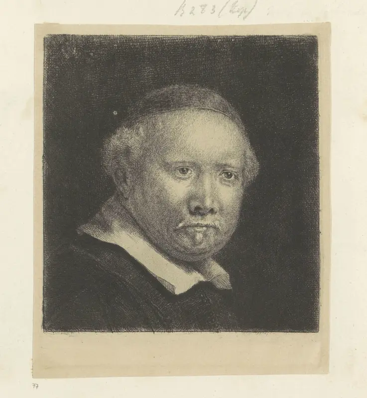 Portret van de schrijfmeester Lieven Willemsz. van Coppenol: grote plaat Wall Art by Henry Louis Basan - High-Resolution Digital Print