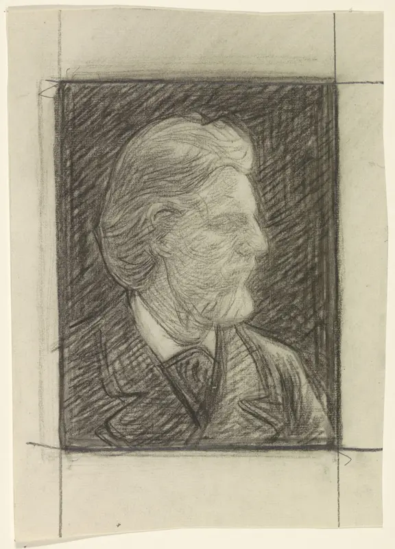 Portret van de schrijver Jacques Fabrice Herman Perk, en profil Wall Art by Jan Veth - High-Resolution Digital Print