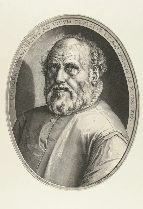 Portret van Dirck Volckertsz. Coornhert Wall Art by Hendrick Goltzius - High-Resolution Digital Print