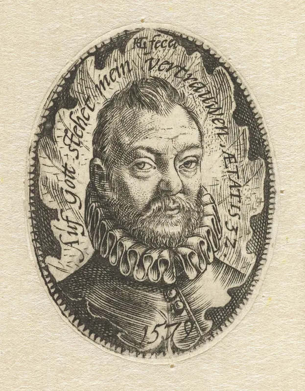 Portret van een 32-jarige man tegen de achtergrond van een eikenblad Wall Art by Unknown - High-Resolution Digital Print