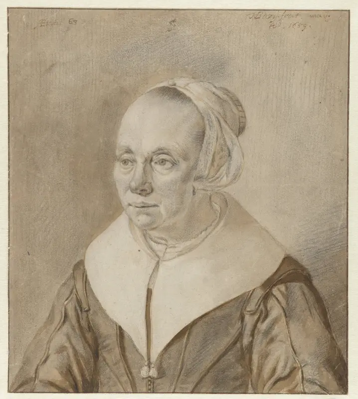 Portret van een 63-jarige vrouw Wall Art by Unknown - High-Resolution Digital Print