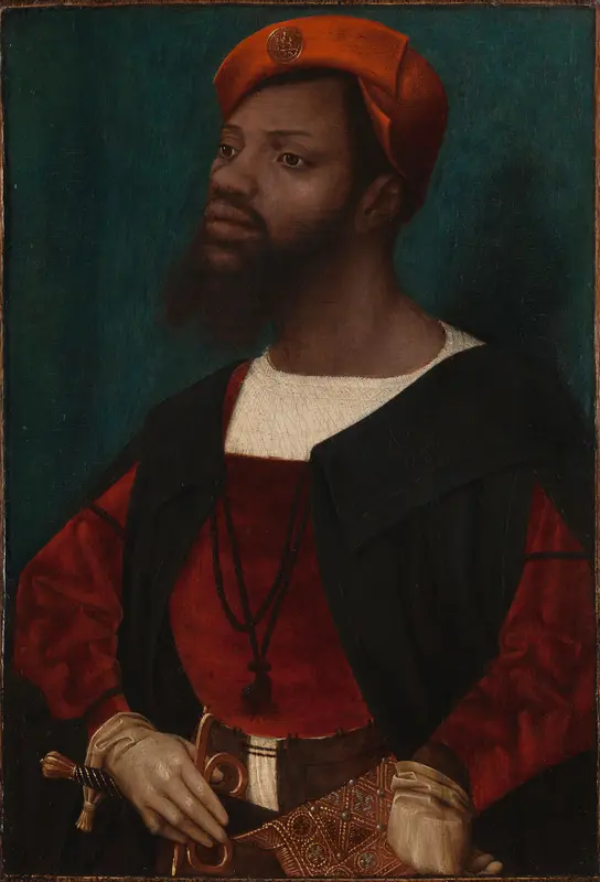 Portret van een Afrikaanse man (Christophle le More?) Wall Art by Jan Jansz Mostaert - High-Resolution Digital Print