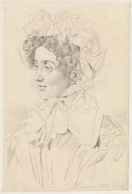 Portret van een dame Wall Art by Jean Augustin Daiwaille - High-Resolution Digital Print