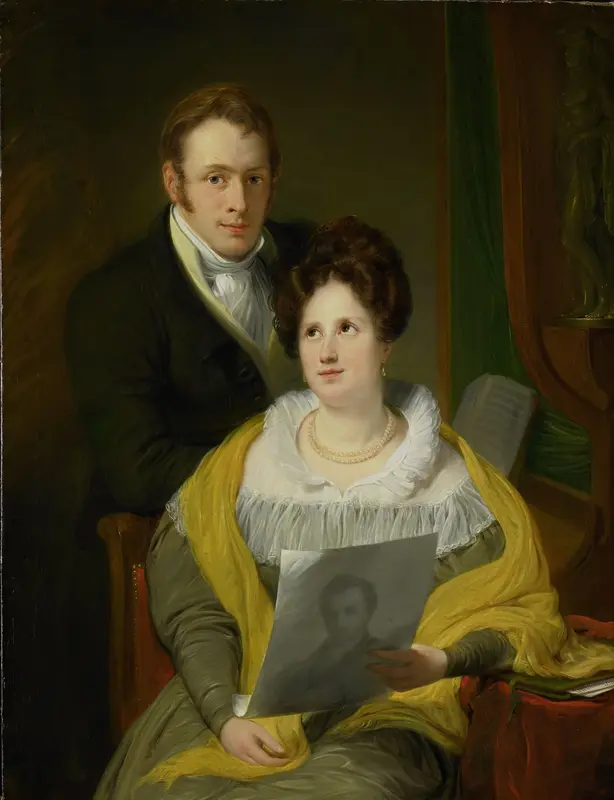 Portret van een dame en een heer Wall Art by Jan Willem Pieneman - High-Resolution Digital Print
