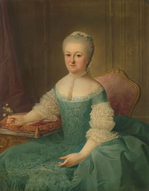 Portret van een dame uit de familie van de Poll, vermoedelijk Anna Maria Dedel (1729-79), echtgenote van Jan van de Poll Wall Art by Guillaume de Spinny - High-Resolution Digital Print