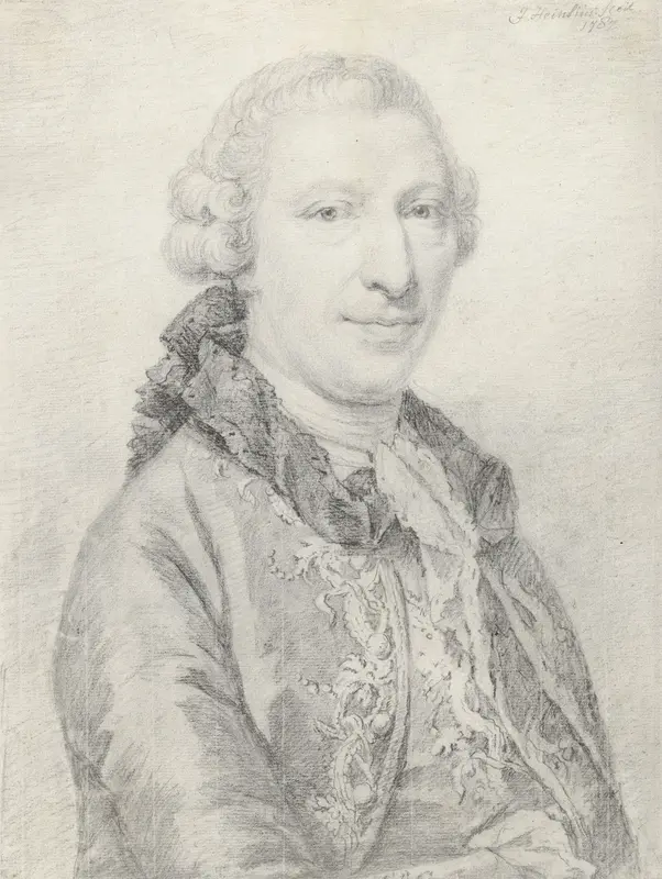 Portret van een heer met pruik en gegalonneerde jas, driekwart naar rechts Wall Art by Johannes Heinsius - High-Resolution Digital Print
