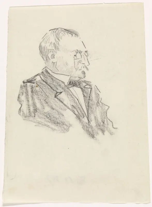 Portret van een heer, naar rechts Wall Art by Gerrit Willem Dijsselhof - High-Resolution Digital Print