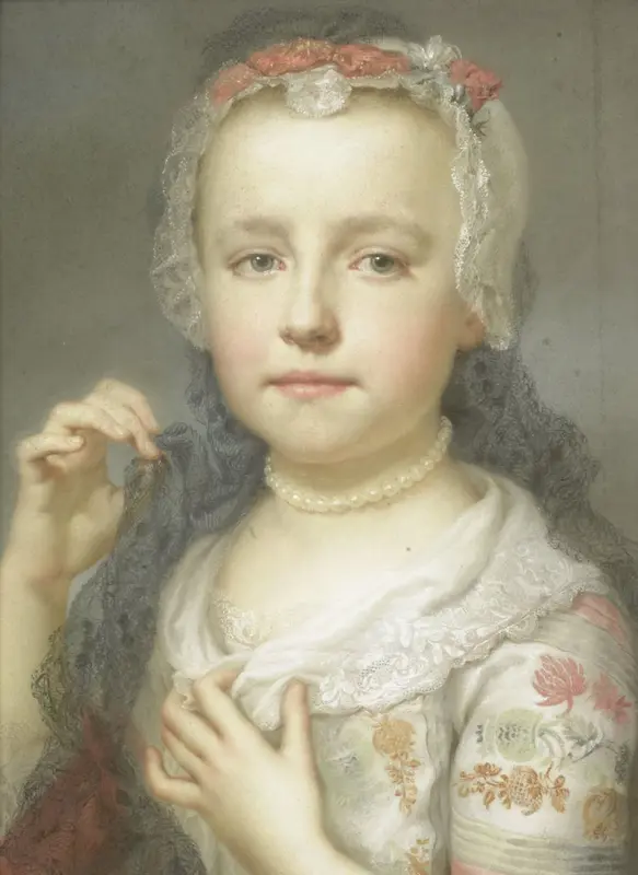 Portret van een jong meisje, waarschijnlijk Julie Carlotta Mengs, zuster van de kunstenaar Wall Art by Anton Raphael Mengs - High-Resolution Digital Print