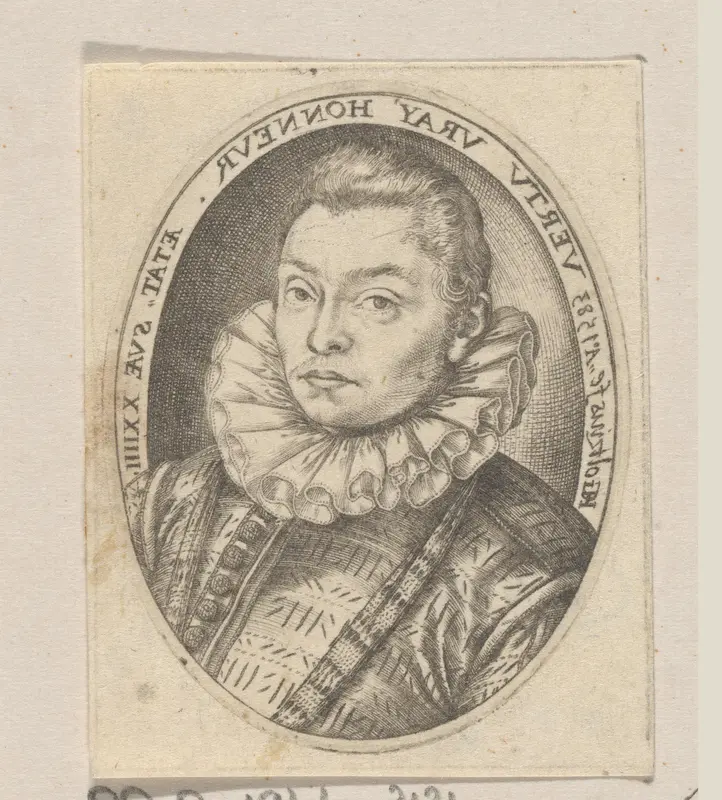 Portret van een jonge man op 24-jarige leeftijd, mogelijk Jan Dircksz. Schatter of Erasmus Vollevens Wall Art by Unknown - High-Resolution Digital Print