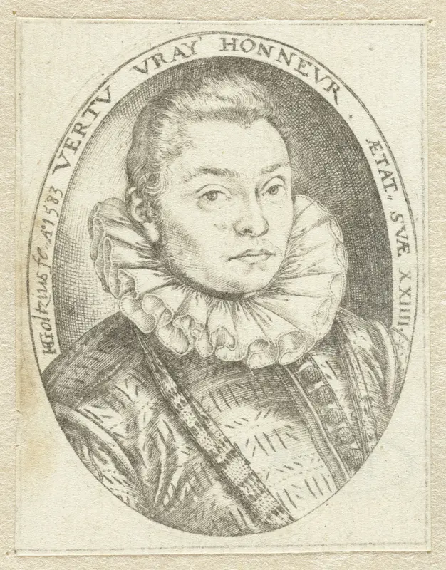 Portret van een jonge man op 24-jarige leeftijd Wall Art by Unknown - High-Resolution Digital Print