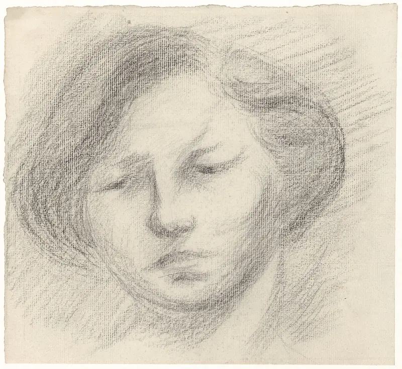 Portret van een jonge vrouw Wall Art by Eugène Carrière - High-Resolution Digital Print
