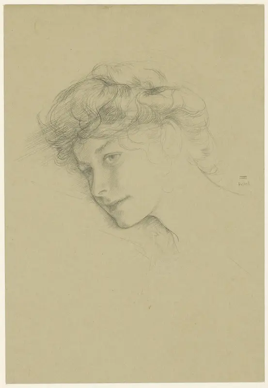 Portret van een jonge vrouw Wall Art by Ernest Haskell - High-Resolution Digital Print