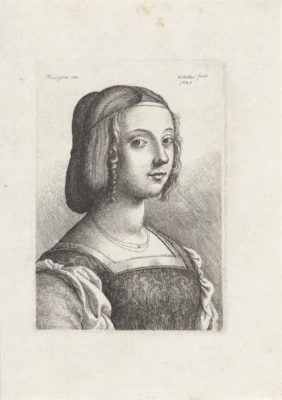 Portret van een jonge vrouw met haarnet Wall Art by Unknown - High-Resolution Digital Print