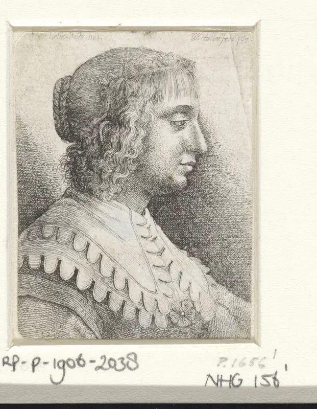 Portret van een jonge vrouw met kraag Wall Art by Unknown - High-Resolution Digital Print