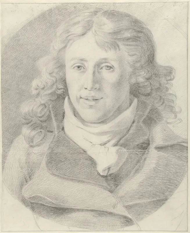 Portret van een jongeman, in ovaal Wall Art by Johan Bernard Scheffer - High-Resolution Digital Print