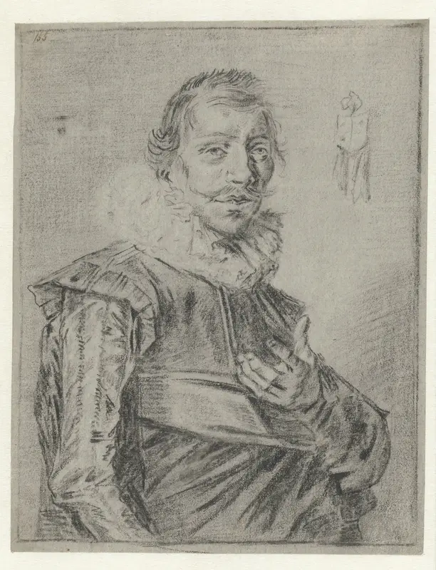 Portret van een jongeman met de hand vooruitgestoken Wall Art by Unknown - High-Resolution Digital Print